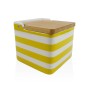 Salero con Tapa Versa Amarillo Cerámica Bambú Dolomita Rayas 12,2 x 11,5 x 12,2 cm de Versa, Dosificadores de aliño y especia...