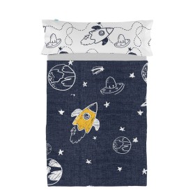 Set di Lenzuola HappyFriday Mr Fox Starspace Multicolore Singolo 2 Pezzi di HappyFriday, Lenzuola e federe per cuscino - Rif:...