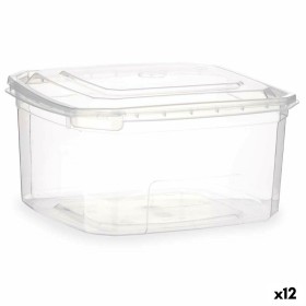 Boîte à repas rectangulaire avec couvercle Transparent polypropylène 1 L 14,1 x 8 x 15,5 cm (12 Unités) de Leknes, Stockage d...