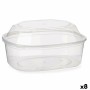 Boîte à repas rectangulaire avec couvercle Transparent polypropylène 1,5 L 18 x 10,5 x 21,5 cm (8 Unités) de Leknes, Stockage...