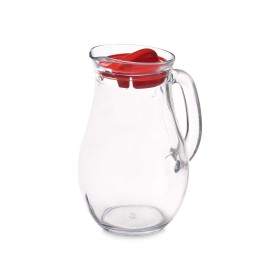 Jug Bistro Red Transparent Glass Plastic 1 L by Pasabahce, Jugs and decanters - Ref: S3629619, Price: 4,72 €, Discount: %