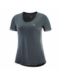 Camisola de Manga Curta Mulher Salomon Agile Cinzento escuro | Tienda24 Tienda24.eu