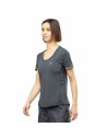 Damen Kurzarm-T-Shirt Salomon Agile Dunkelgrau | Tienda24 Tienda24.eu