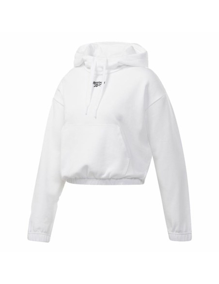 Felpa con Cappuccio Donna Reebok Sportswear Cropped Bianco da Reebok, Donna - Ref: S6498009, Precio: 30,88 €, Descuento: %