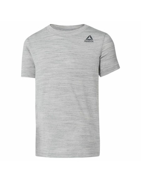 Child's Short Sleeve T-Shirt Reebok Essentials Marble Melange Light grey | Tienda24 Tienda24.eu