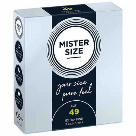 Preservativos Mister Size Extrafino (49 mm) de Mister Size, Preservativos masculinos - Ref: S4005434, Preço: 4,46 €, Desconto: %