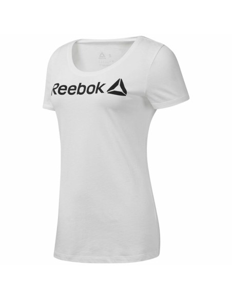 Camiseta de Manga Corta Mujer Reebok Scoop Neck Blanco | Tienda24 Tienda24.eu