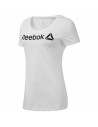 Camiseta de Manga Corta Mujer Reebok Scoop Neck Blanco | Tienda24 Tienda24.eu