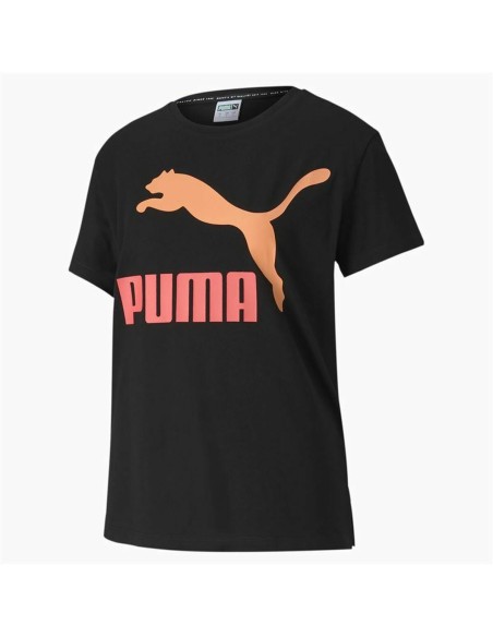 Camisola de Manga Curta Mulher Puma Classics Logo Tee Preto | Tienda24 Tienda24.eu