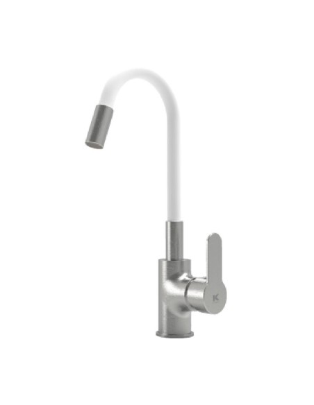 Single Handle Sink Mixer Tap CIS White Stainless steel Brass | Tienda24 Tienda24.eu