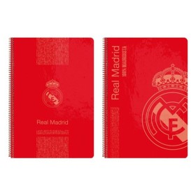 Caderno de Argolas Real Madrid C.F. 511957066 Vermelho A4 de Real Madrid C.F., Livros de exercícios - Ref: S4300600, Preço: 4...