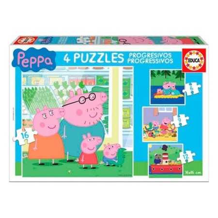 4-Puzzle Set Peppa Pig Cosy corner   16 x 16 cm 43 Pieces by Peppa Pig, Jigsaws - Ref: S4307589, Price: 10,15 €, Discount: %