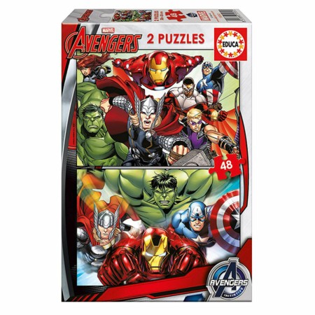 Set de 2 Puzzles The Avengers Super Heroes   48 Pièces 28 x 20 cm de The Avengers, Puzzles classiques - Réf : S4307861, Prix ...