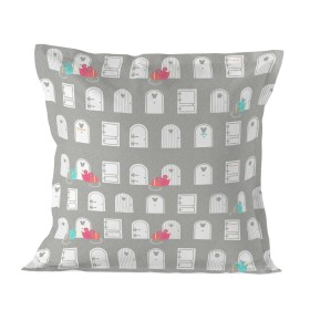 Pillowcase HappyFriday Moshi Moshi Cat & mouse Multicolour 80 x 80 cm by HappyFriday, Sheets and pillowcases - Ref: D1610026,...