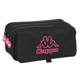 Trousse Fourre-Tout Triple Kappa Black and pink Noir (21,5 x 10 x 8 cm) de Kappa, Trousses - Réf : S4308296, Prix : 8,24 €, R...