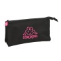 Portatodo Triple Kappa Black and pink Negro (22 x 12 x 3 cm) de Kappa, Estuches - Ref: S4308297, Precio: 7,34 €, Descuento: %