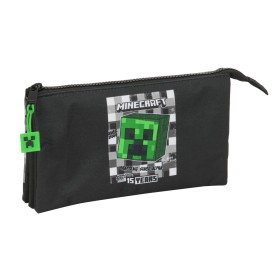 Triple Carry-all Minecraft Black Green Grey 22 x 12 x 3 cm by Minecraft, Pencil cases - Ref: S4309688, Price: 11,62 €, Discou...