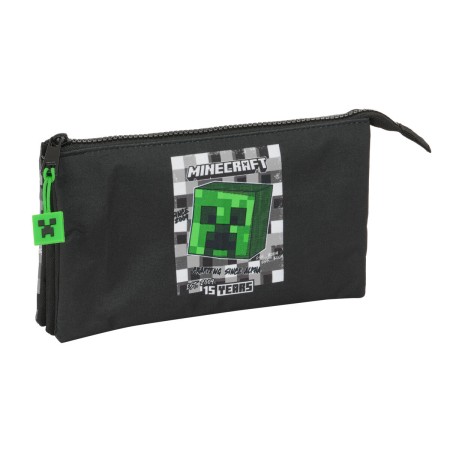 Portatodo Triple Minecraft Negro Verde Gris 22 x 12 x 3 cm de Minecraft, Estuches - Ref: S4309688, Precio: 11,62 €, Descuento: %