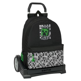 School Rucksack with Wheels Minecraft Black Green Grey 30 x 46 x 14 cm by Minecraft, Children's Backpacks - Ref: S4309692, Pr...