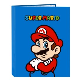 Ring binder Super Mario Play Blue Red A4 26.5 x 33 x 4 cm by Super Mario, Filing cabinets - Ref: S4309696, Price: 4,10 €, Dis...