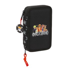 Double Pencil Case One Piece Black 12.5 x 19.5 x 4 cm 28 Pieces by One Piece, Pencil cases - Ref: S4309742, Price: 19,86 €, D...