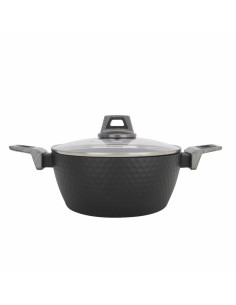 Cacerola con Tapa de Cristal Ø 24 cm Negro Aluminio (6 Unidades) | Tienda24 Tienda24.eu