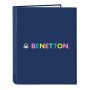 Reliure à anneaux Benetton Cool Blue marine A4 26.5 x 33 x 4 cm de Benetton, Classeurs - Réf : S4309952, Prix : 4,10 €, Remis...