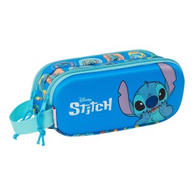 Double Carry-all Lilo & Stitch Blue 21 x 8 x 6 cm 3D by Lilo & Stitch, Pencil cases - Ref: S4310539, Price: 6,78 €, Discount: %