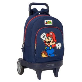 Mochila Escolar com Rodas Super Mario World Azul Marinho 33 x 45 x 22 cm de Super Mario, Mochilas infantis - Ref: S4310717, P...