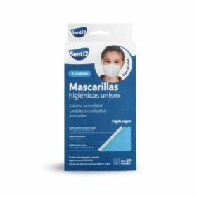 Mascherina Igienica in Stoffa Riutilizzabile Senti2 Bianco (2 uds) di Senti2, Monouso - Rif: S4507365, Prezzo: 6,78 €, Sconto: %