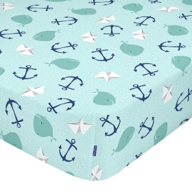 Drap housse HappyFriday MOSHI MOSHI Bleu Multicouleur 60 x 120 x 14 cm Marin de HappyFriday, Draps et taies d'oreiller - Réf ...