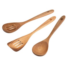 Set of Kitchen Utensils Masterpro Acacia Brown 3 Pieces by Masterpro, Spatulas - Ref: S5002975, Price: 9,45 €, Discount: %