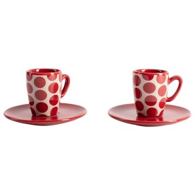 Conjunto de Chávenas com Pratos Benetton Vermelho Grés Toupeiras 4 Peças de Benetton, Canecas - Ref: S5003651, Preço: 10,60 €...