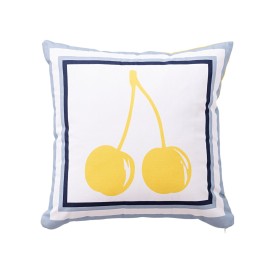 Coussin Benetton Jaune Blanc Cerises 40 x 40 cm Carré de Benetton, Coussins - Réf : S5003671, Prix : 9,45 €, Remise : %