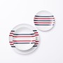 Dinnerware Set Beverly Hills Polo Club Blue Red Porcelain Stripes 12 Pieces by Beverly Hills Polo Club, Combination Sets - Re...