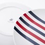 Dinnerware Set Beverly Hills Polo Club Blue Red Porcelain Stripes 12 Pieces by Beverly Hills Polo Club, Combination Sets - Re...