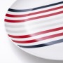 Dinnerware Set Beverly Hills Polo Club Blue Red Porcelain Stripes 12 Pieces by Beverly Hills Polo Club, Combination Sets - Re...