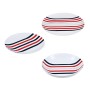 Dinnerware Set Beverly Hills Polo Club Blue Red Porcelain Stripes 12 Pieces by Beverly Hills Polo Club, Combination Sets - Re...