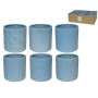 Set di vasi da fiori Gerimport Deco Azzurro Ceramica 13,5 x 13,5 x 13,2 cm (6 Unità) | Tienda24 - Global Online Shop Tienda24.eu