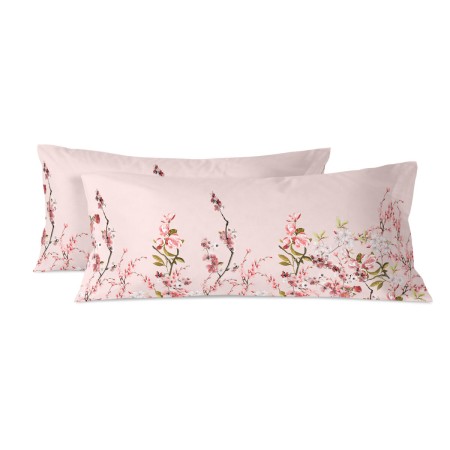 Pillowcase HappyFriday Chinoiserie rose Multicolour Super king 150 Threads 45 x 110 cm (2 Units) by HappyFriday, Sheets and p...