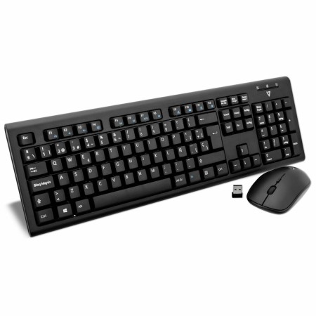 Keyboard and Mouse V7 CKW200ES Spanish QWERTY by V7, Keyboard & Mouse Sets - Ref: S55019225, Price: 10,94 €, Discount: %