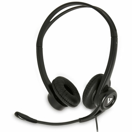 Headphones with Microphone V7 HU311-2EP      Black | Tienda24 - Global Online Shop Tienda24.eu