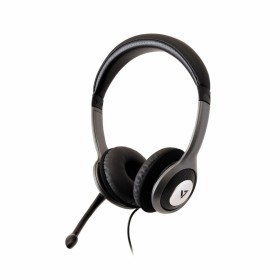 Auriculares com microfone V7 HU521 Preto Prateado de V7, Auriculares e acessórios - Ref: S55019578, Preço: 22,25 €, Desconto: %