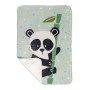 Decke HappyFriday Moshi Moshi Panda Garden Blue Bunt Mikrofaser 110 x 140 cm | Tienda24 - Global Online Shop Tienda24.eu