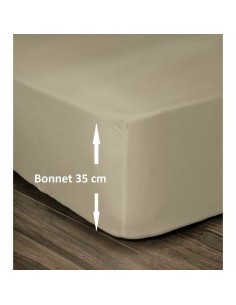 Fitted bottom sheet Happy Home LISOS COTTON Grey King size | Tienda24 Tienda24.eu