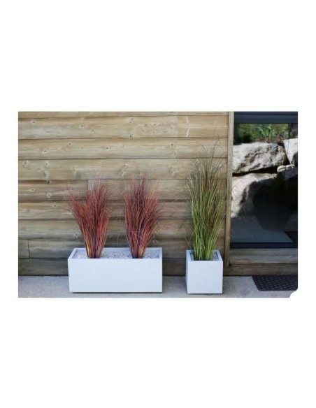 Blumentopf EDA Graphit Up rechteckig Weiß 79,5 x 29,5 x 29,5 cm | Tienda24 Tienda24.eu