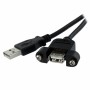 USB Cable Startech USBPNLAFAM1     USB A Black | Tienda24 - Global Online Shop Tienda24.eu