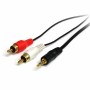 Cavo Audio Jack (3,5 mm) con 2 RCA Startech MU3MMRCA Nero di Startech, Cavi - Rif: S55056832, Prezzo: 7,27 €, Sconto: %