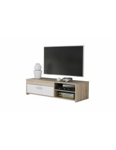 TV-Möbel Home ESPRIT Schwarz natürlich Tanne Holz MDF 130 x 24 x 51 cm | Tienda24 Tienda24.eu