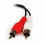 Audio Jack (3.5mm) to 2 RCA Cable Startech MUFMRCA       Black 0,15 m | Tienda24 - Global Online Shop Tienda24.eu